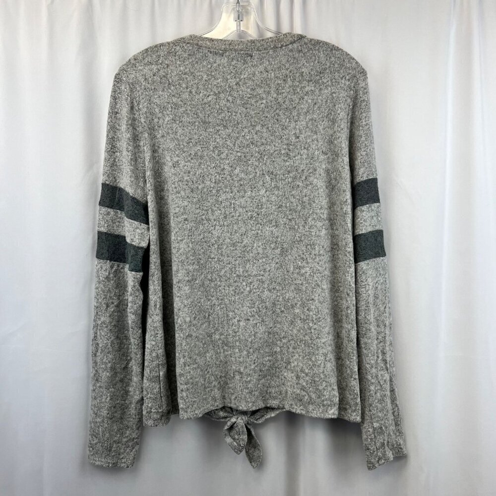 By & By Women’s Knotted Hem Pullover Sweater Gray Size XL Soft - Picture 6 of 8